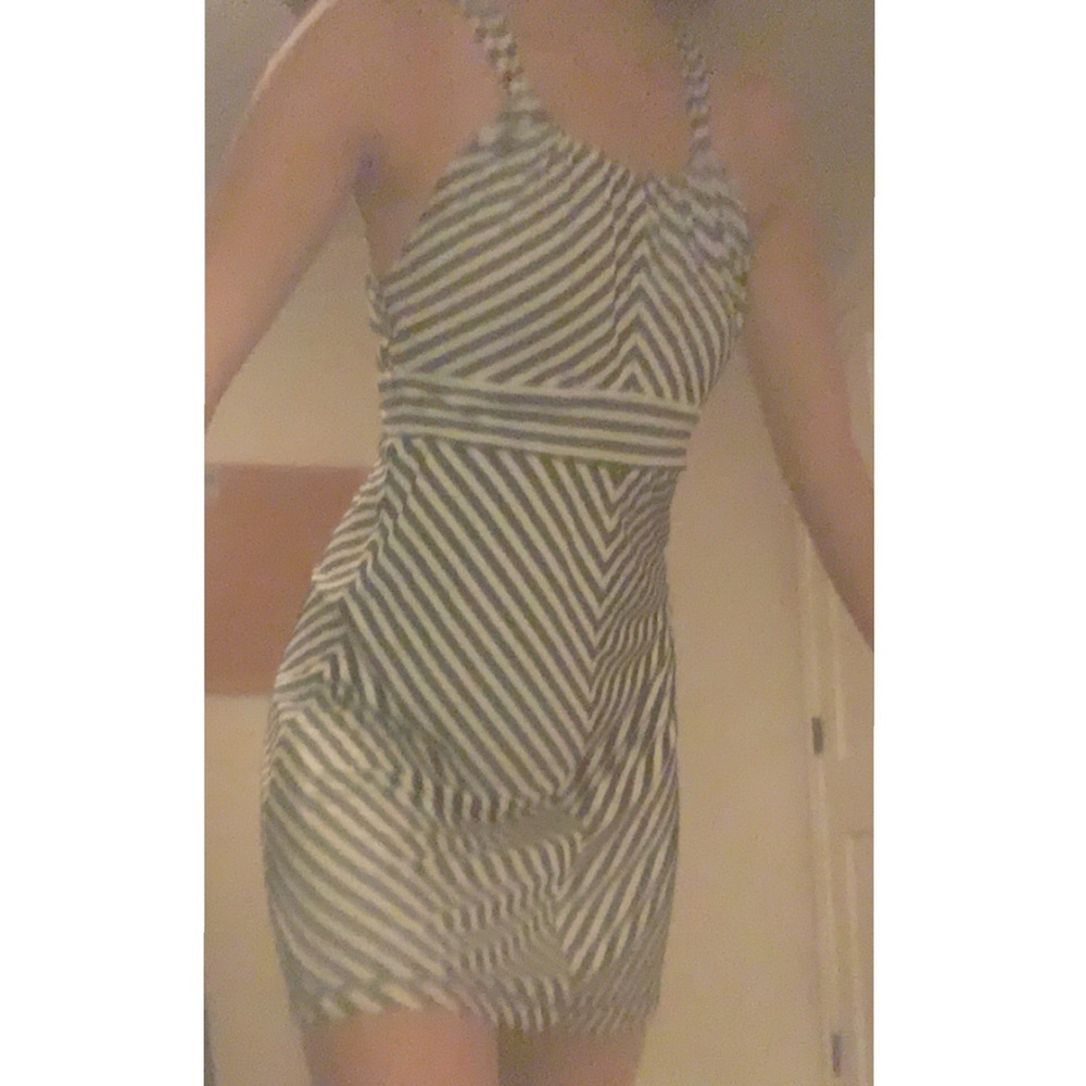 B&W Striped Studio M Petite Dress